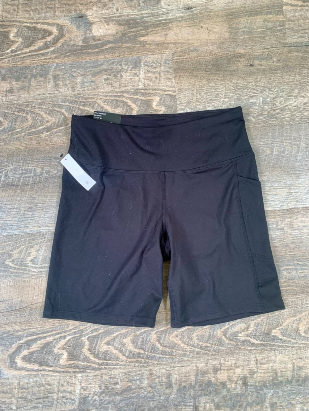 DKNY Black High-Waist Performance Shorts with Side Pockets